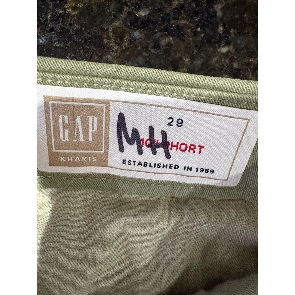 GAP Khakis Men's Chino Walking Shorts Green Flat Front Size 29 Casual - Picture 6 of 8